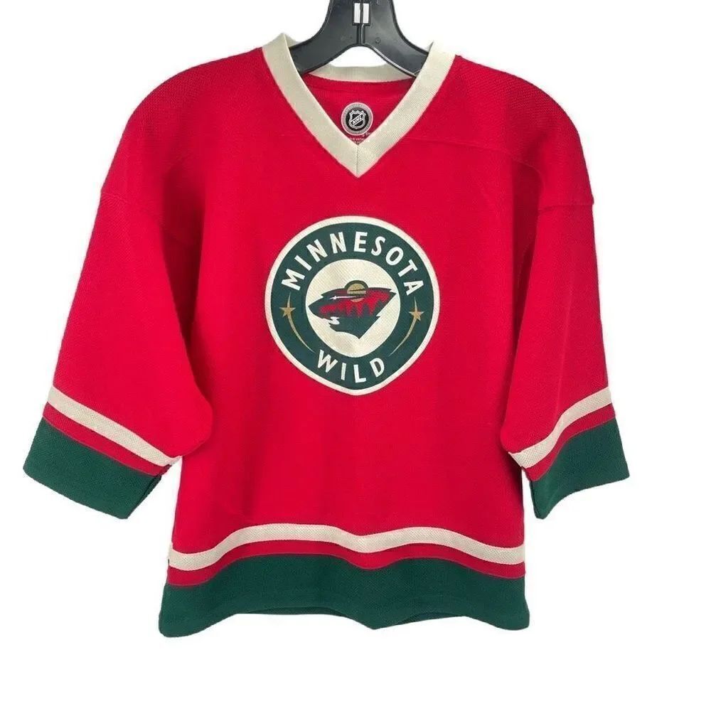 NHL Minnesota Wild Zack Parise #11 Jersey Hockey Red Green Large 12-14